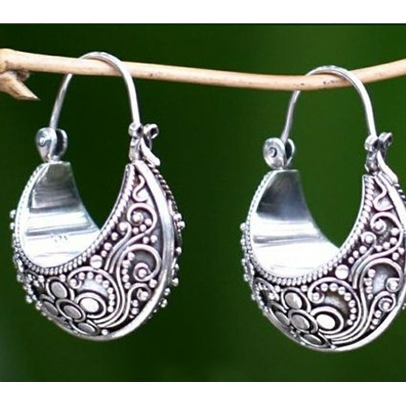 Wholesale Statemente Green Turquoise Metal Earrings